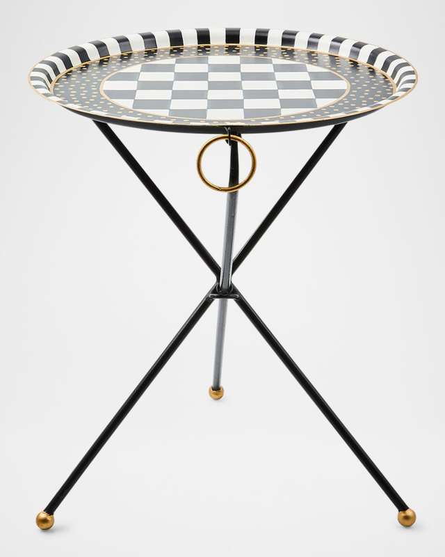 Tilt Top Black Tripod Table